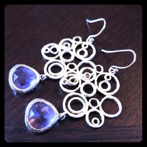 Gold dangle earrings. Hand made earrings.